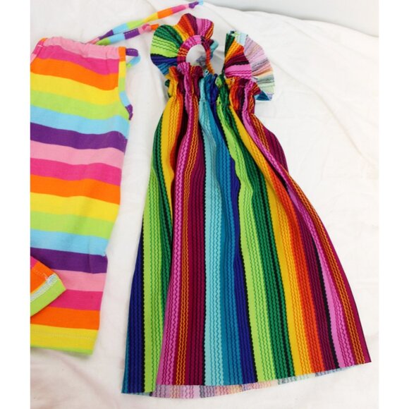 18" Doll Clothing Lot Handmade OG Dress Jeans Shirt 4pc Lot Rainbow Stripes - Picture 4 of 6